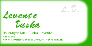 levente duska business card